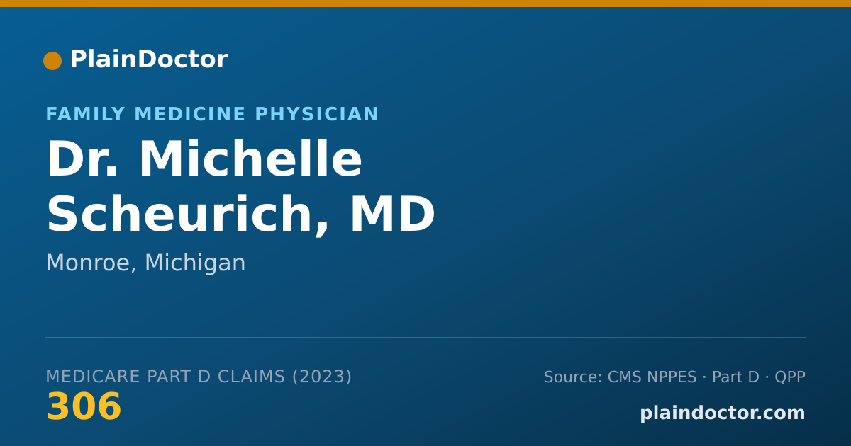 Shareable card for Michelle Scheurich, MD - Family Medicine Physician, Monroe, MI