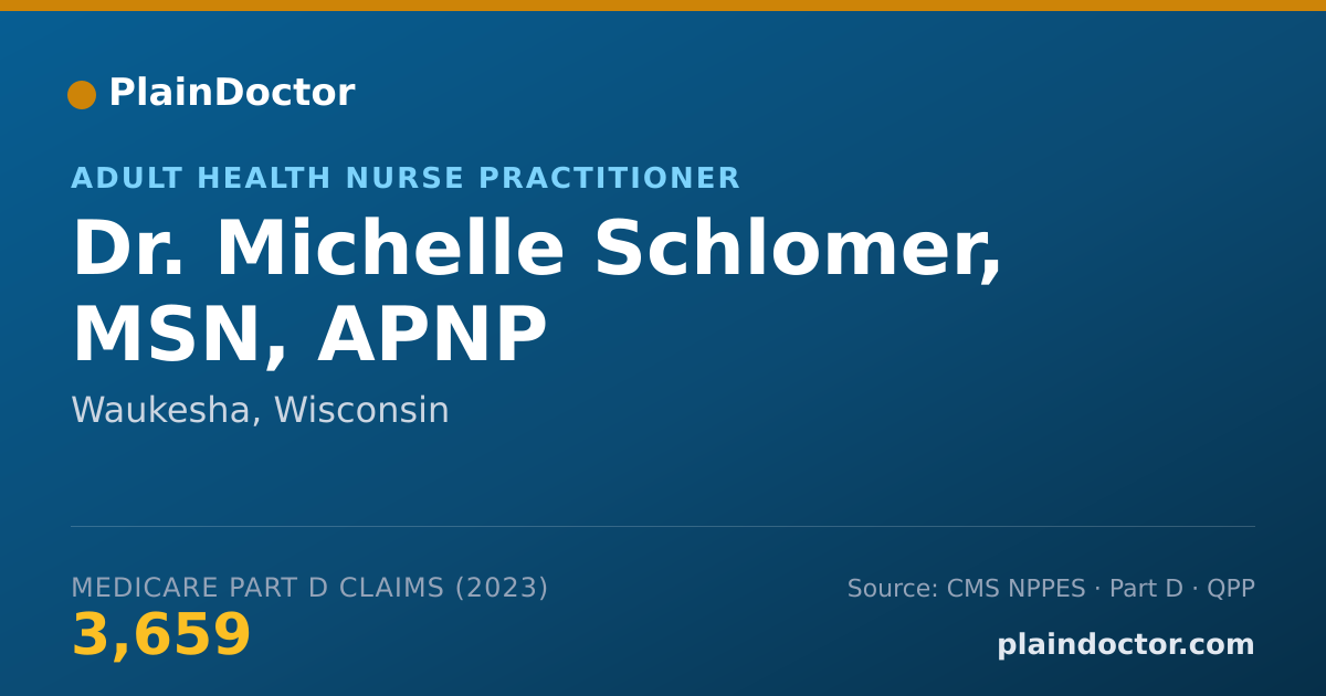 Shareable card for Michelle Schlomer, MSN, APNP - Adult Health Nurse Practitioner, Waukesha, WI