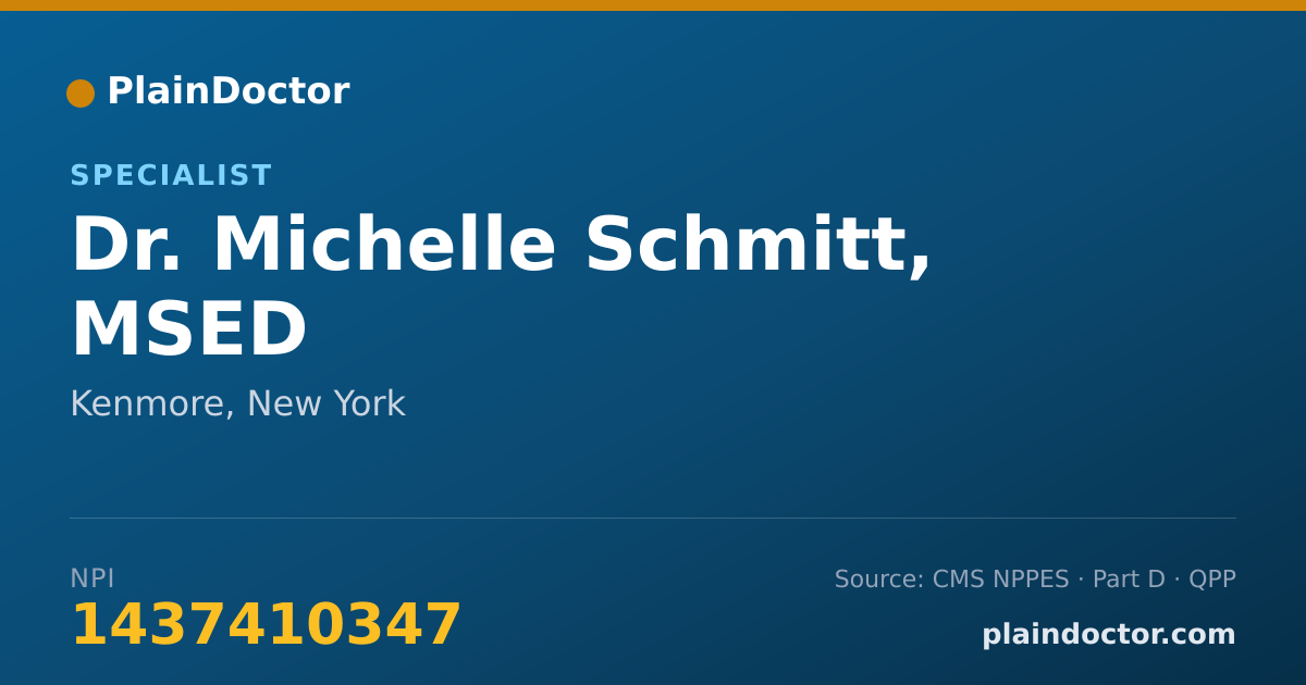 Shareable card for Michelle Schmitt, MSED - Specialist, Kenmore, NY