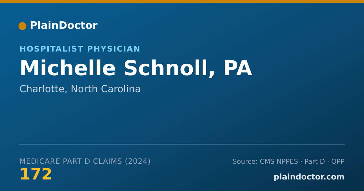 Shareable card for Michelle Schnoll, PA - Hospitalist Physician, Charlotte, NC