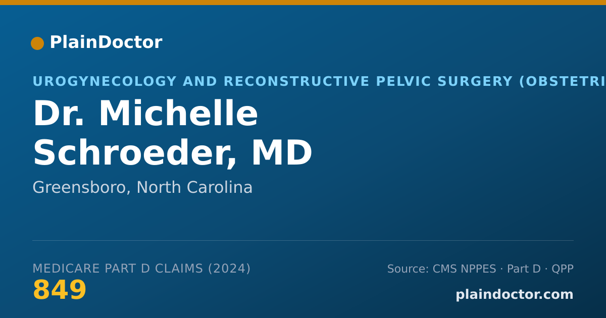 Shareable card for Michelle Schroeder, MD - Urogynecology and Reconstructive Pelvic Surgery (Obstetrics & Gynecology) Physician, Greensboro, NC