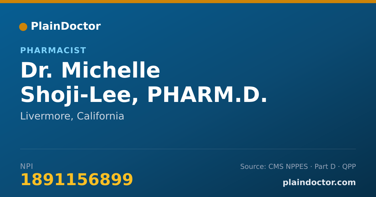Shareable card for Michelle Shoji-Lee, PHARM.D. - Pharmacist, Livermore, CA