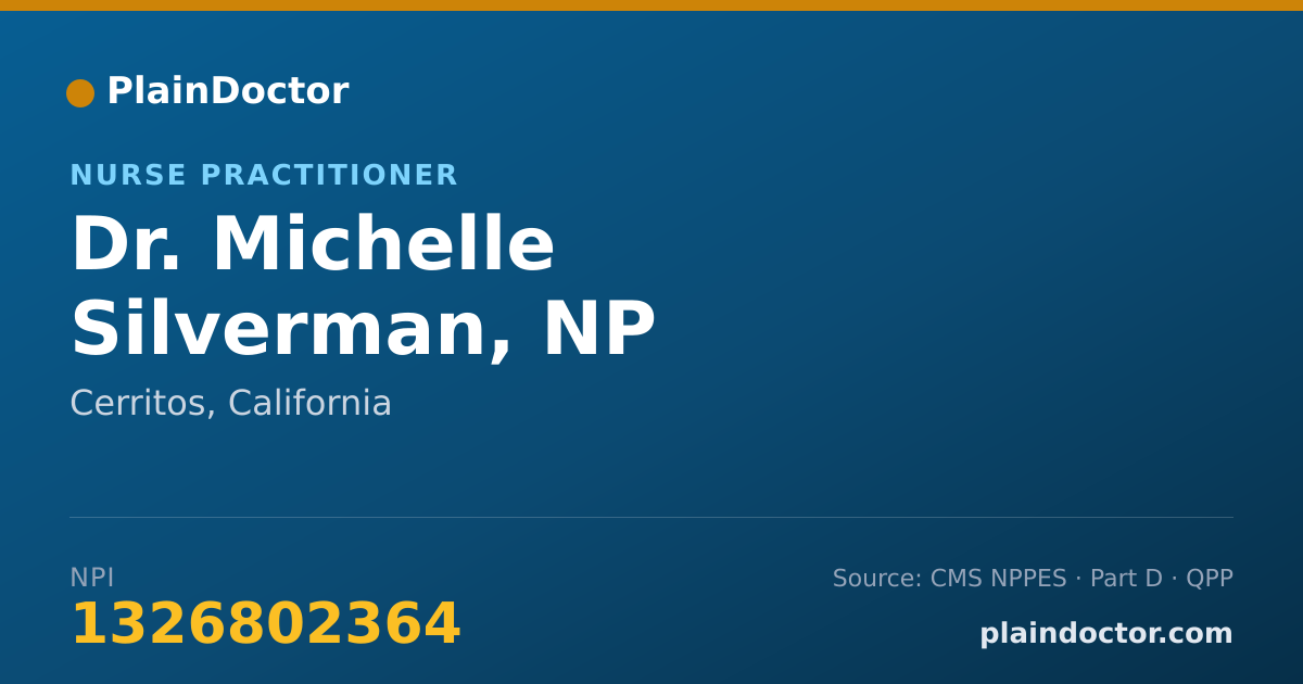 Shareable card for Michelle Silverman, NP - Nurse Practitioner, Cerritos, CA