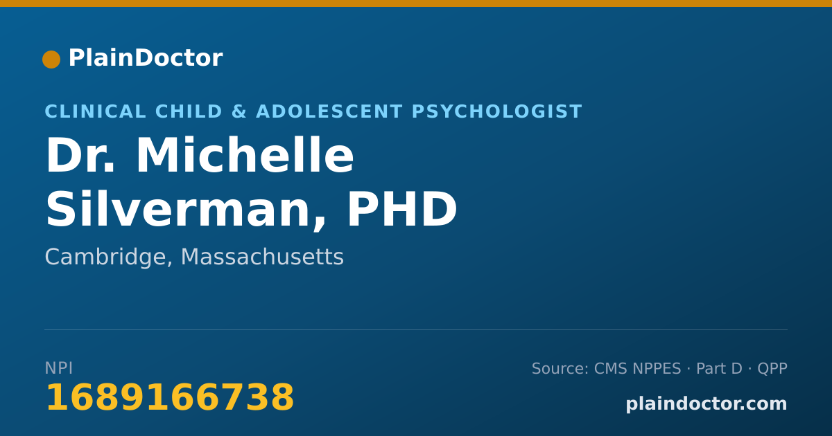 Shareable card for Michelle Silverman, PHD - Clinical Child & Adolescent Psychologist, Cambridge, MA