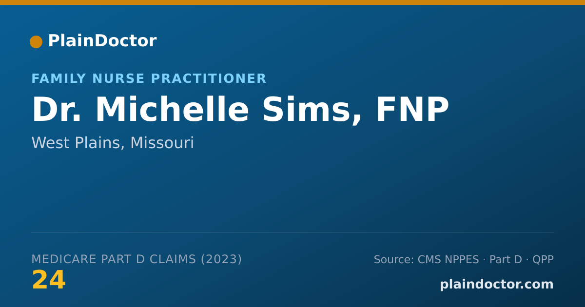 Shareable card for Michelle Sims, FNP - Family Nurse Practitioner, West Plains, MO
