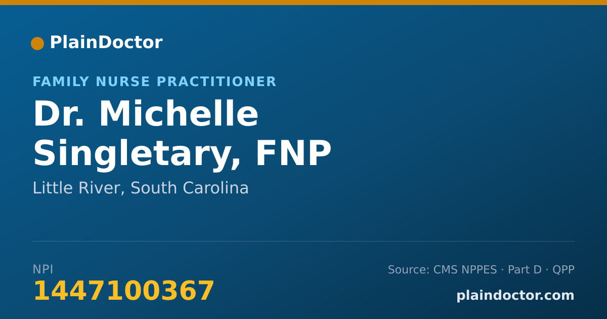 Shareable card for Michelle Singletary, FNP - Family Nurse Practitioner, Little River, SC