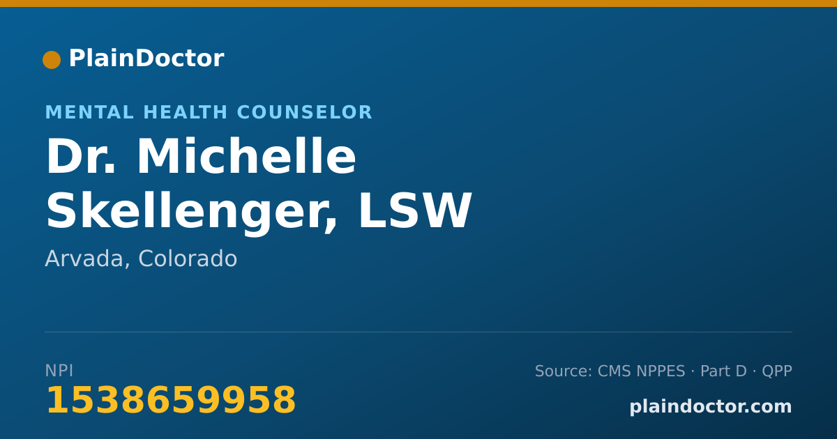 Shareable card for Michelle Skellenger, LSW - Mental Health Counselor, Arvada, CO