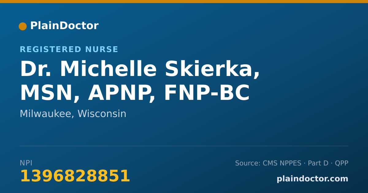 Shareable card for Michelle Skierka, MSN, APNP, FNP-BC - Registered Nurse, Milwaukee, WI