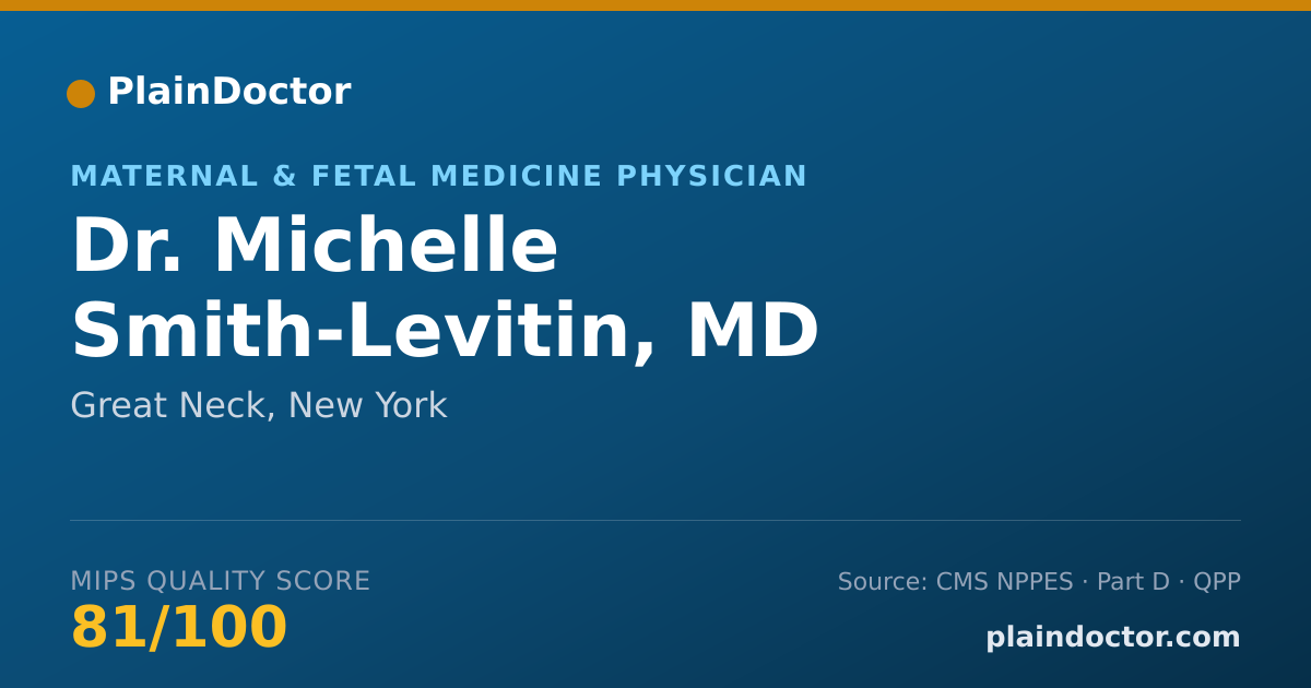 Shareable card for Michelle Smith-Levitin, MD - Maternal & Fetal Medicine Physician, Great Neck, NY