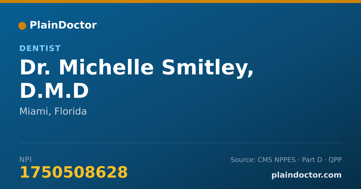 Shareable card for Michelle Smitley, D.M.D - Dentist, Miami, FL