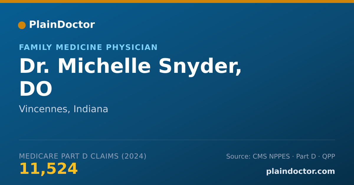 Shareable card for Michelle Snyder, DO - Family Medicine Physician, Vincennes, IN