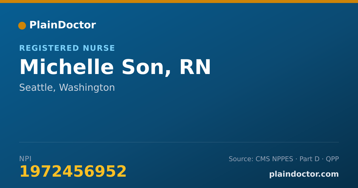 Shareable card for Michelle Son, RN - Registered Nurse, Seattle, WA