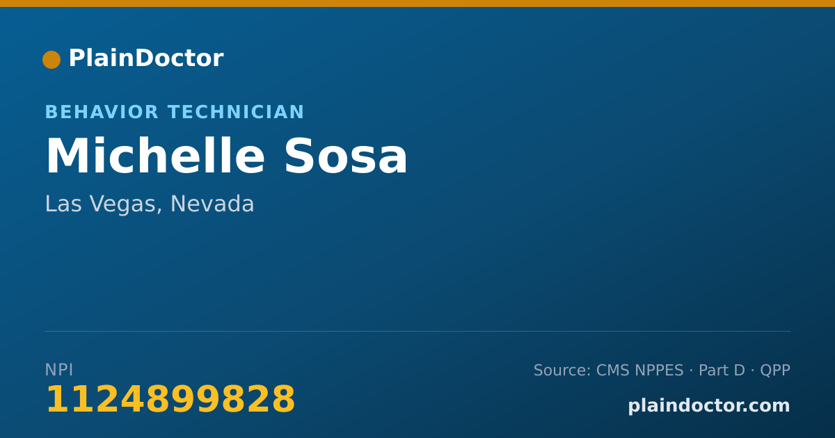Shareable card for Michelle Sosa - Behavior Technician, Las Vegas, NV