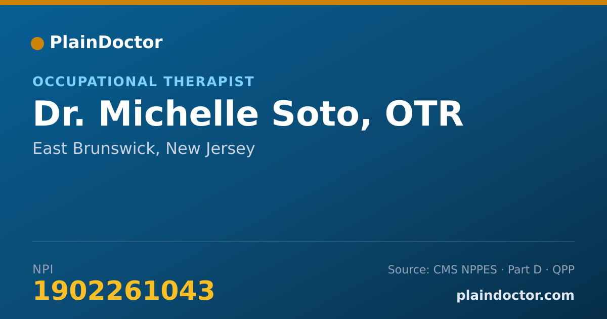 Shareable card for Michelle Soto, OTR - Occupational Therapist, East Brunswick, NJ