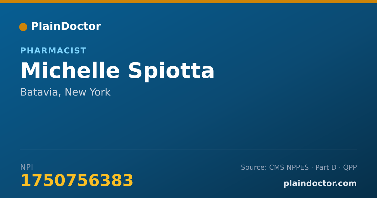Shareable card for Michelle Spiotta - Pharmacist, Batavia, NY