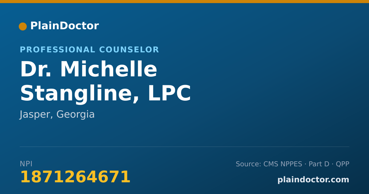Shareable card for Michelle Stangline, LPC - Professional Counselor, Jasper, GA