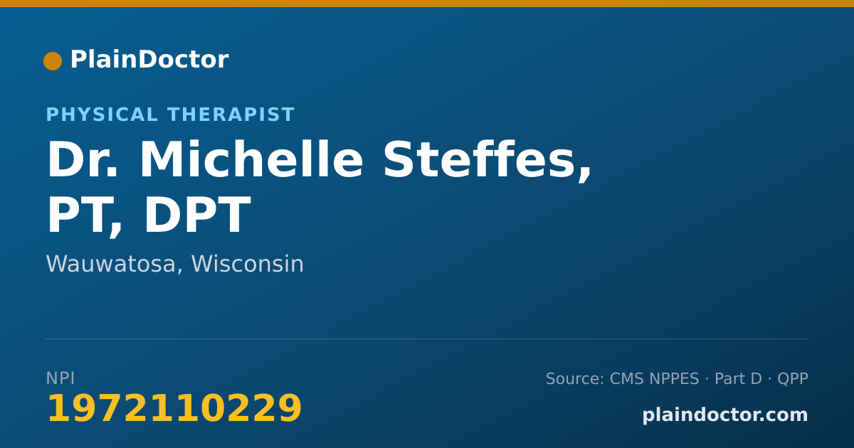 Shareable card for Michelle Steffes, PT, DPT - Physical Therapist, Wauwatosa, WI