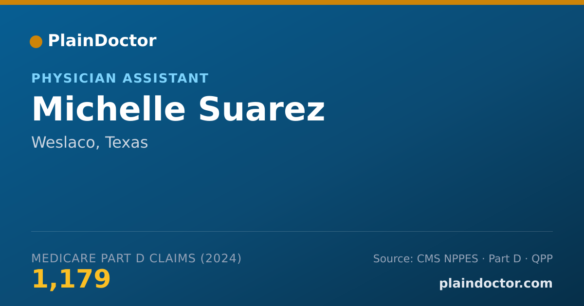 Shareable card for Michelle Suarez - Physician Assistant, Weslaco, TX