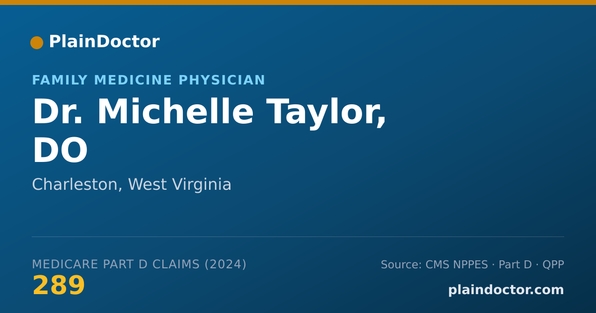 Shareable card for Michelle Taylor, DO - Family Medicine Physician, Charleston, WV