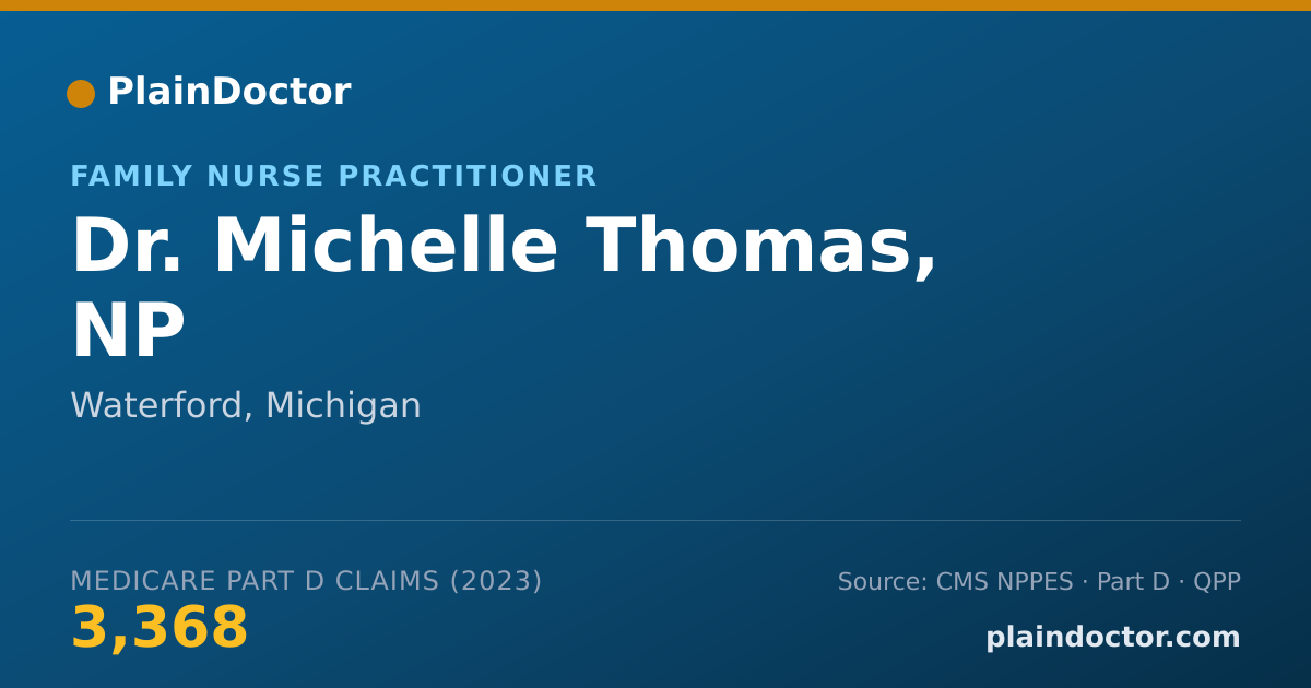 Shareable card for Michelle Thomas, NP - Family Nurse Practitioner, Waterford, MI