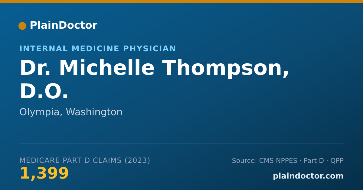 Shareable card for Michelle Thompson, D.O. - Internal Medicine Physician, Olympia, WA