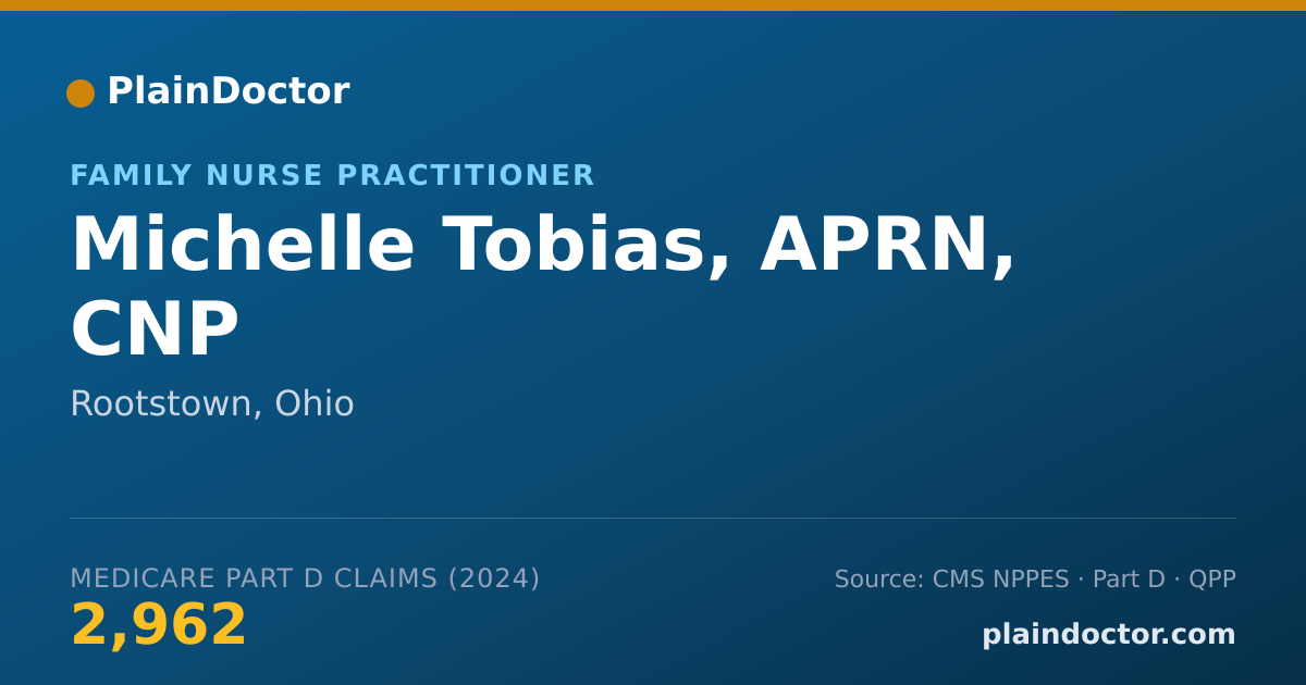 Shareable card for Michelle Tobias, APRN, CNP - Family Nurse Practitioner, Rootstown, OH
