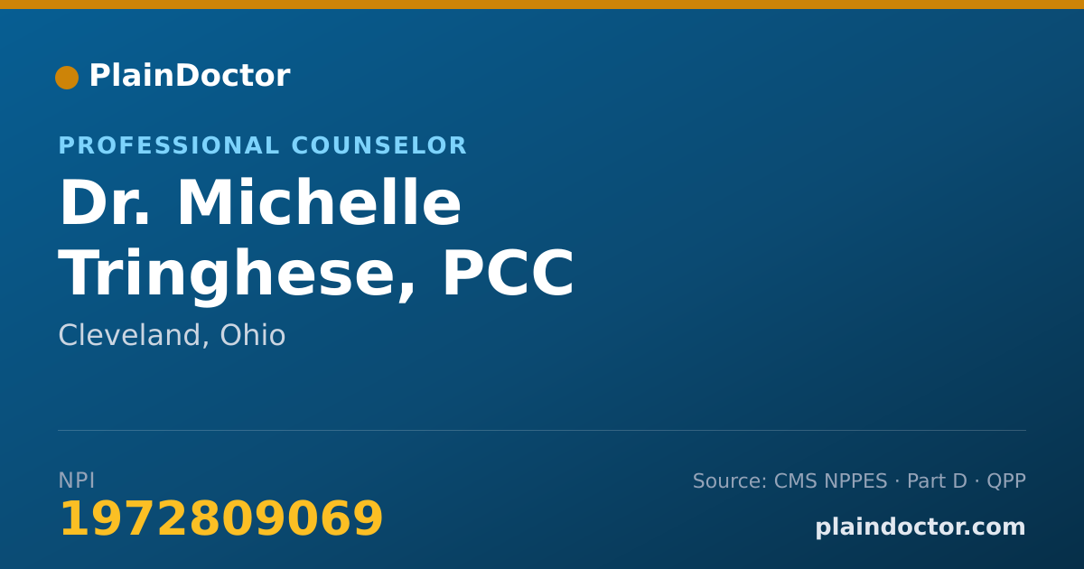 Shareable card for Michelle Tringhese, PCC - Professional Counselor, Cleveland, OH
