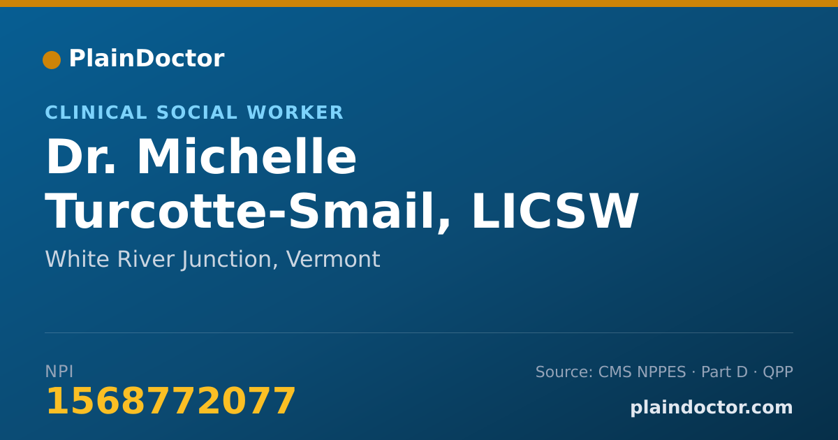 Shareable card for Michelle Turcotte-Smail, LICSW - Clinical Social Worker, White River Junction, VT