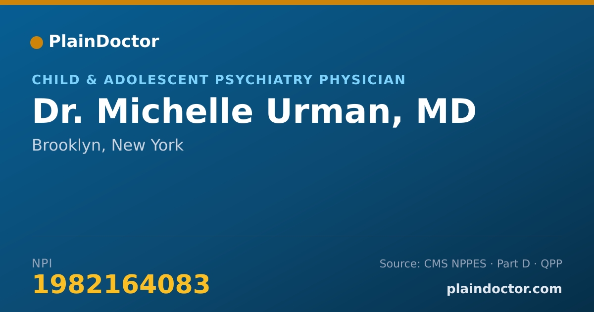 Shareable card for Michelle Urman, MD - Pediatrics Physician, Brooklyn, NY