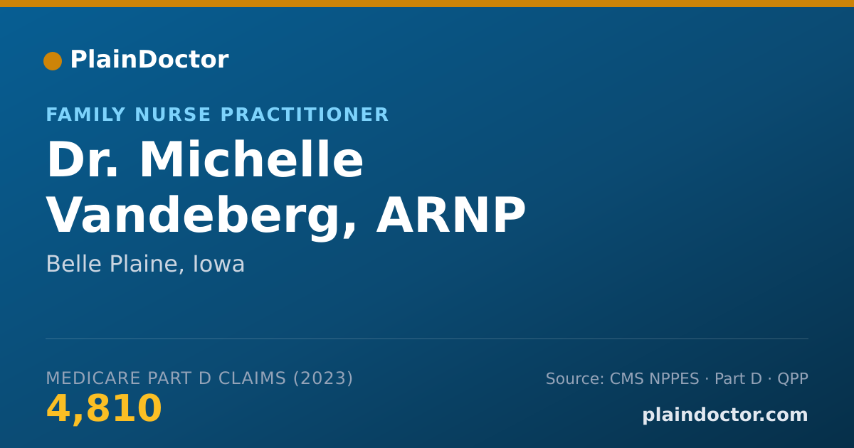 Shareable card for Michelle Vandeberg, ARNP - Family Nurse Practitioner, Belle Plaine, IA