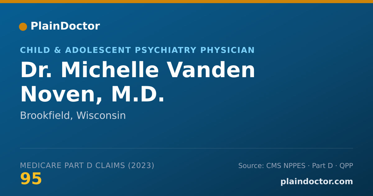 Shareable card for Michelle Vanden Noven, M.D. - Child & Adolescent Psychiatry Physician, Brookfield, WI