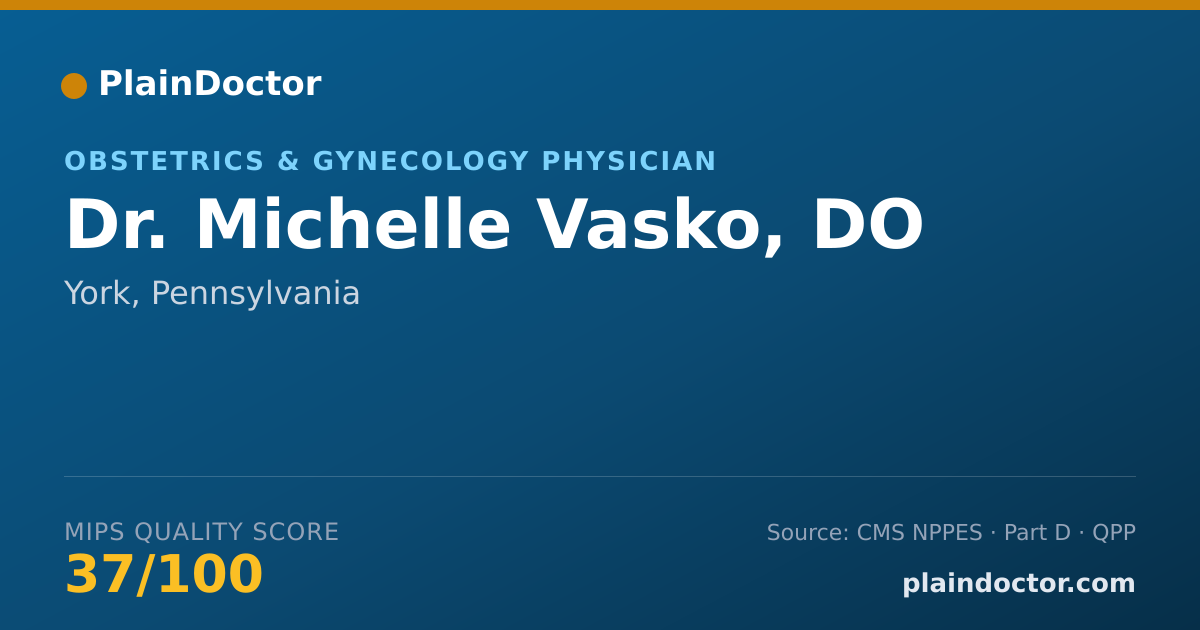 Shareable card for Michelle Vasko, DO - Obstetrics & Gynecology Physician, York, PA