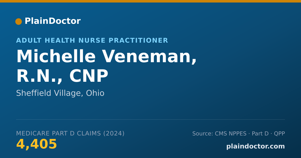 Shareable card for Michelle Veneman, R.N., CNP - Adult Health Nurse Practitioner, Sheffield Village, OH