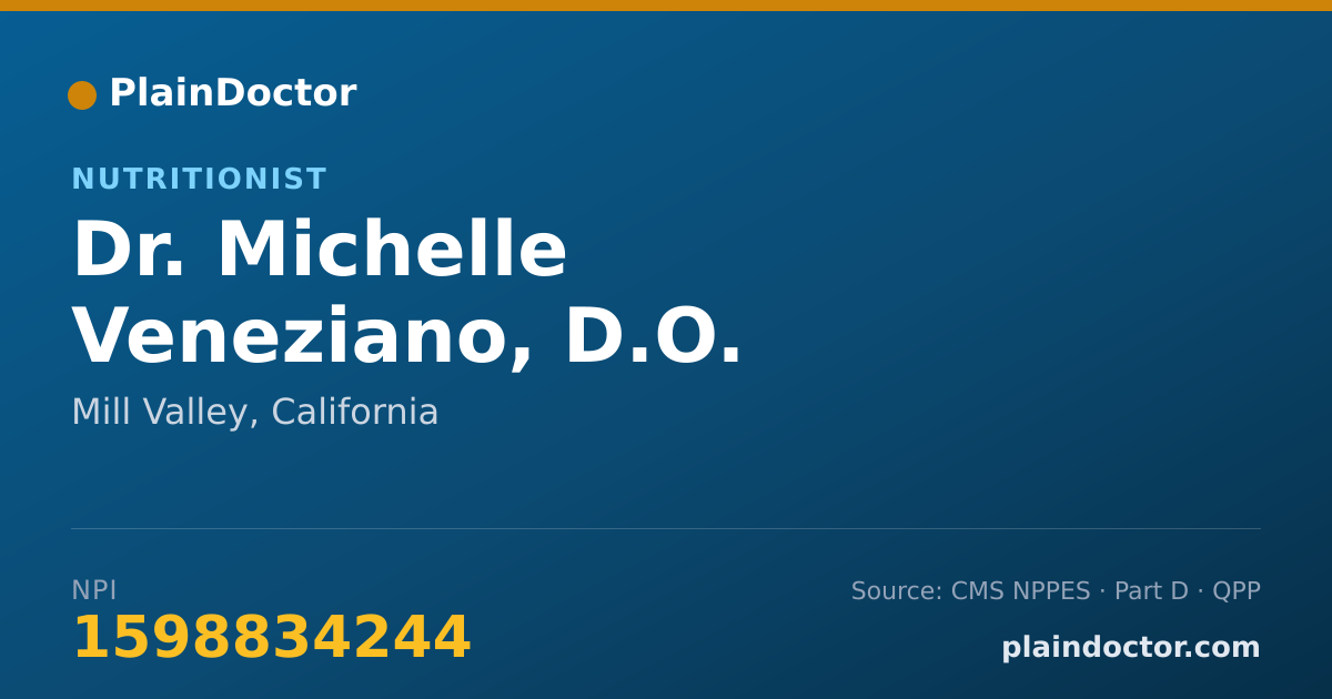 Shareable card for Michelle Veneziano, D.O. - Nutritionist, Mill Valley, CA