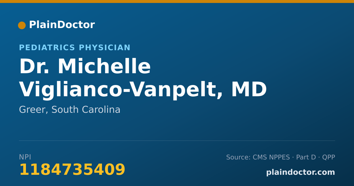 Shareable card for Michelle Viglianco-Vanpelt, MD - Pediatrics Physician, Greer, SC