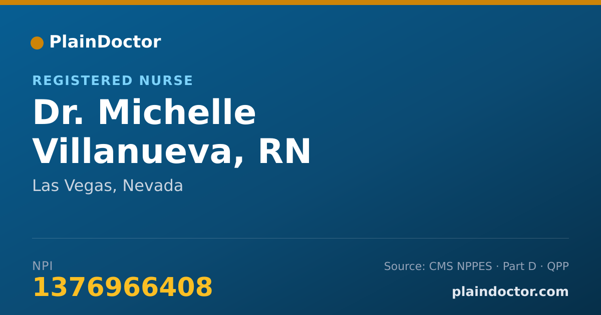 Shareable card for Michelle Villanueva, RN - Registered Nurse, Las Vegas, NV