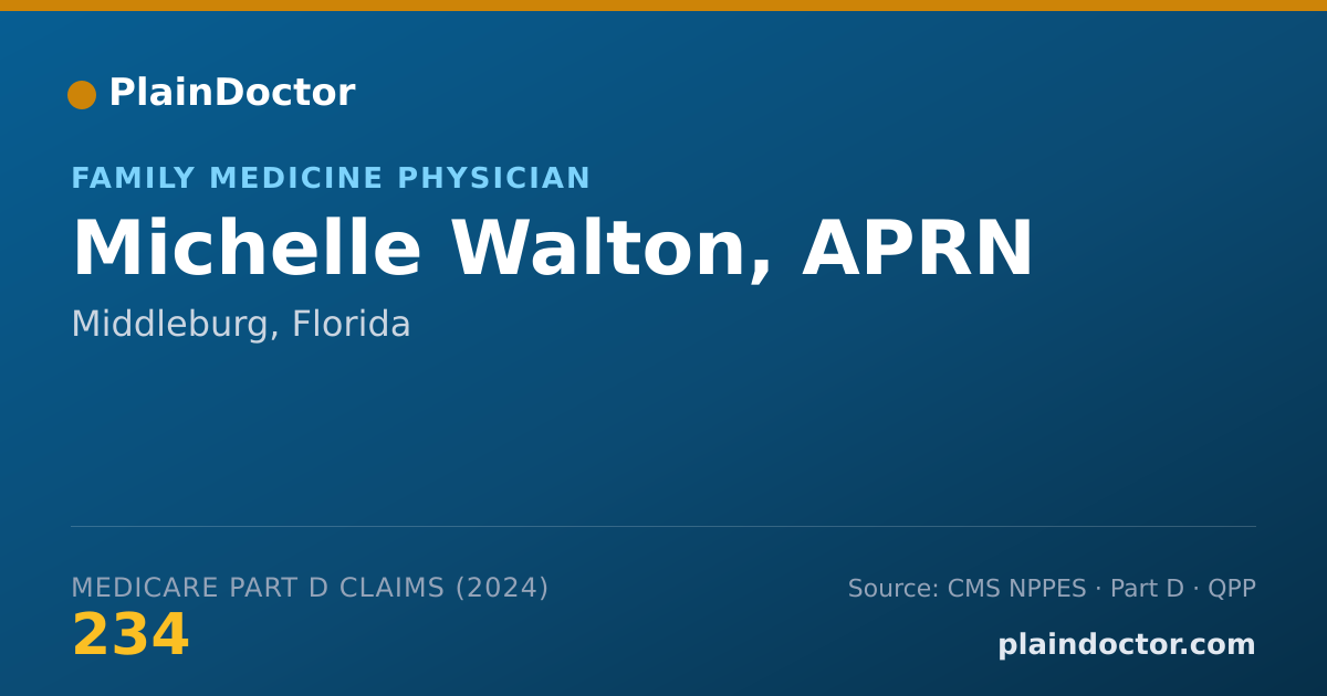 Shareable card for Michelle Walton, APRN - Family Medicine Physician, Middleburg, FL