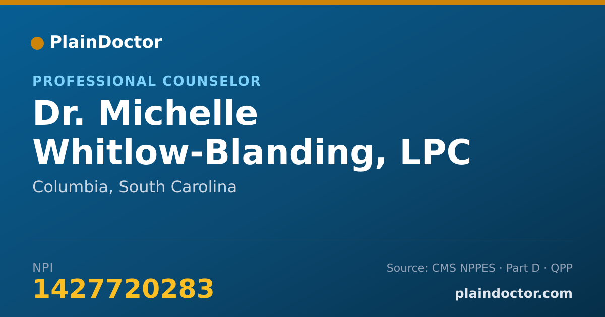 Shareable card for Michelle Whitlow-Blanding, LPC - Professional Counselor, Columbia, SC