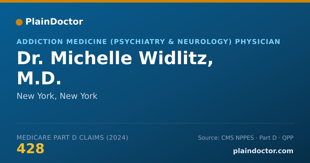 Shareable card for Michelle Widlitz, M.D. - Addiction Medicine (Psychiatry & Neurology) Physician, New York, NY