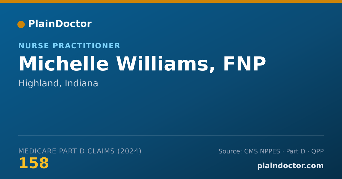 Shareable card for Michelle Williams, FNP - Family Nurse Practitioner, Highland, IN