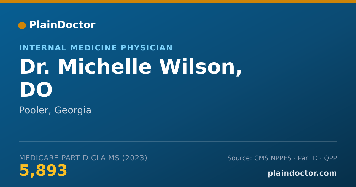 Shareable card for Michelle Wilson, DO - Internal Medicine Physician, Pooler, GA