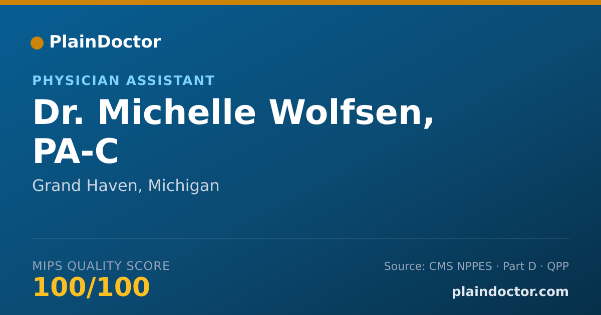 Shareable card for Michelle Wolfsen, PA-C - Physician Assistant, Grand Haven, MI