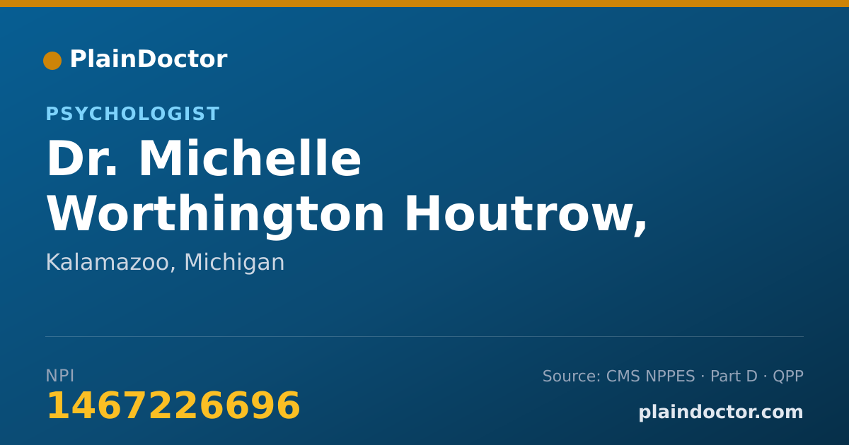 Shareable card for Michelle Worthington Houtrow, LLP - Psychologist, Kalamazoo, MI