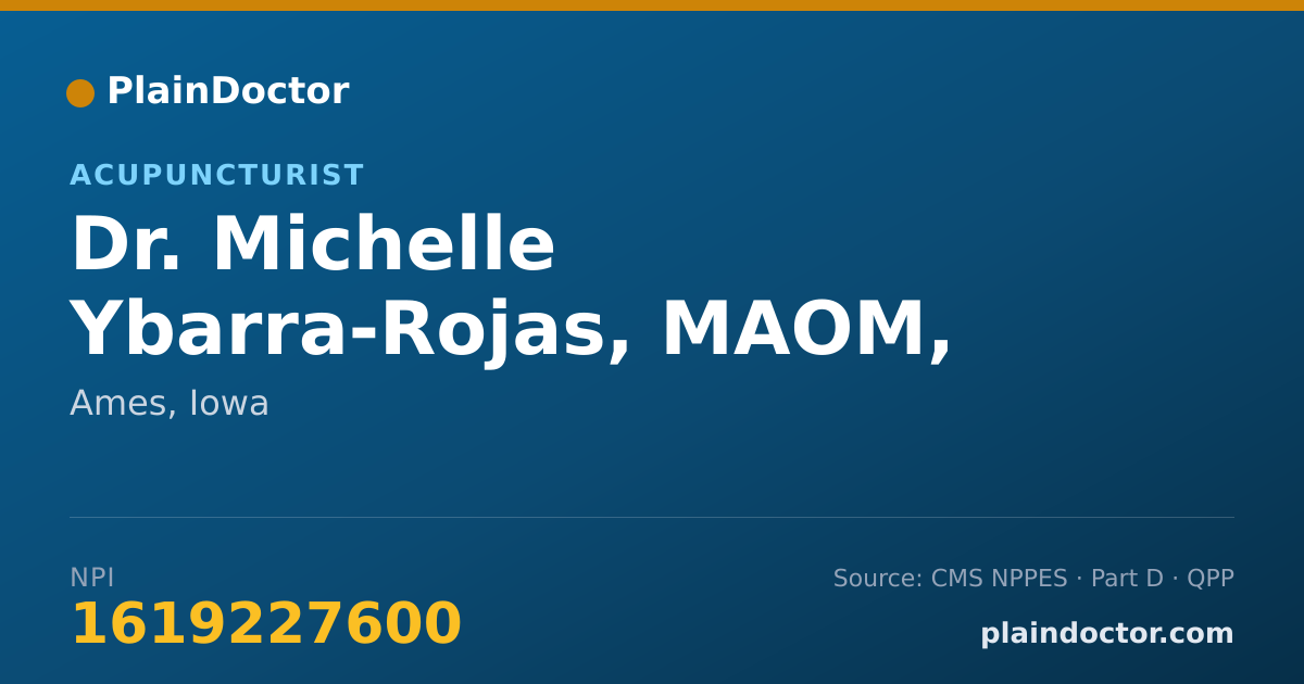 Shareable card for Michelle Ybarra-Rojas, MAOM, L.AC. - Acupuncturist, Ames, IA