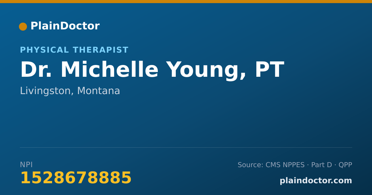 Shareable card for Michelle Young, PT - Physical Therapist, Livingston, MT