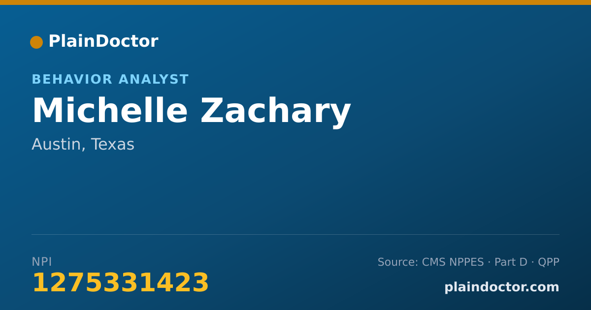 Shareable card for Michelle Zachary - Behavior Analyst, Austin, TX