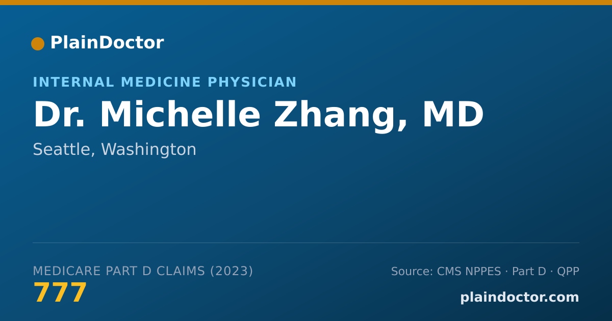 Shareable card for Michelle Zhang, MD - Internal Medicine Physician, Seattle, WA