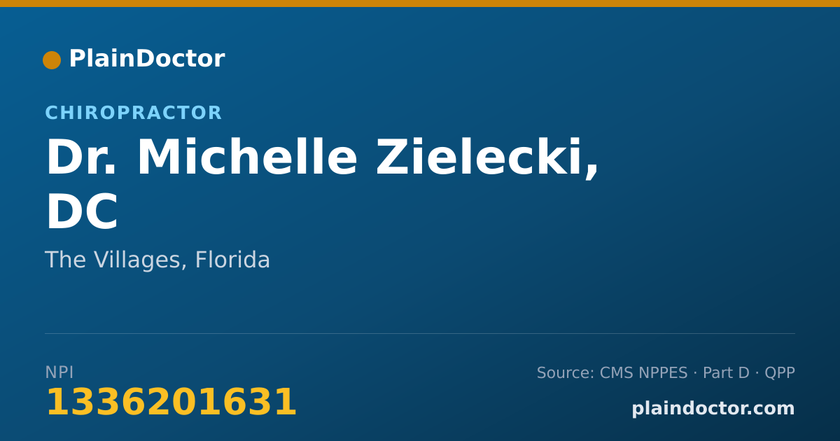 Shareable card for Michelle Zielecki, DC - Chiropractor, The Villages, FL