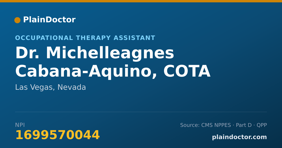 Shareable card for Michelleagnes Cabana-Aquino, COTA - Occupational Therapy Assistant, Las Vegas, NV