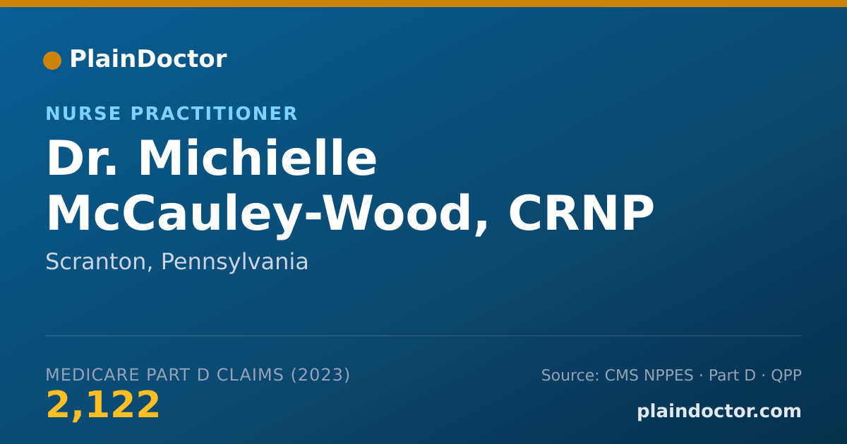 Shareable card for Michielle McCauley-Wood, CRNP - Nurse Practitioner, Scranton, PA